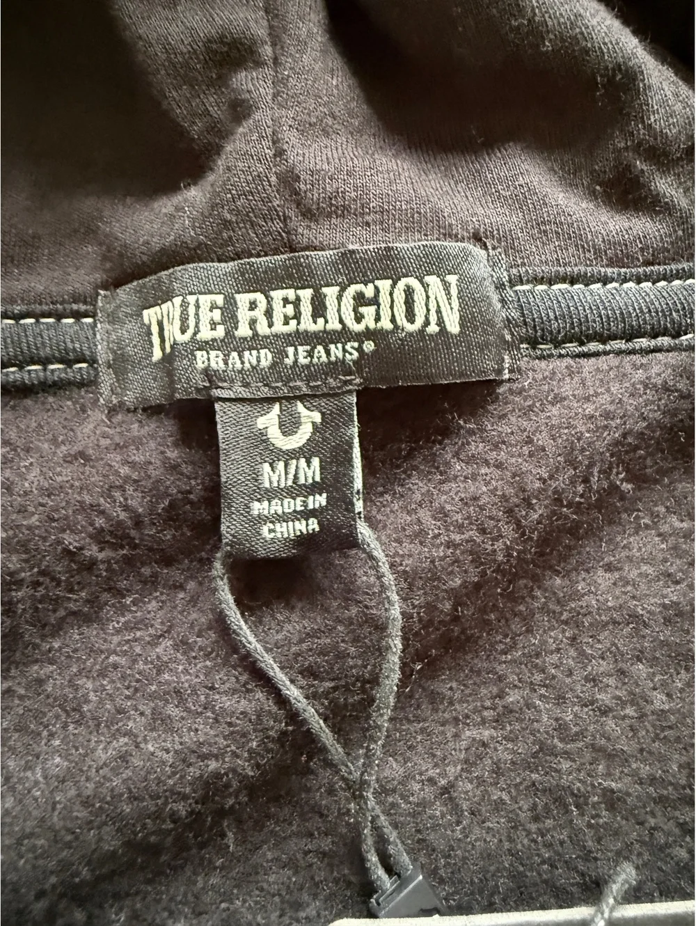 NWT True Religion Sherpa Puff Print Logo Zip Hoodie size M